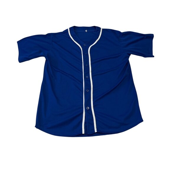 Shirt Men's Baseball Jersey Button Down Blue White Size XXXL - Picture 1 of 3
